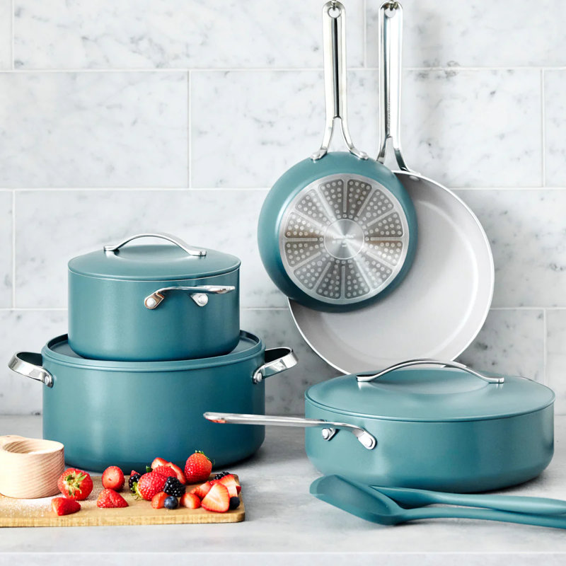 GreenPan Nova 10 Piece Cookware Set, Coral