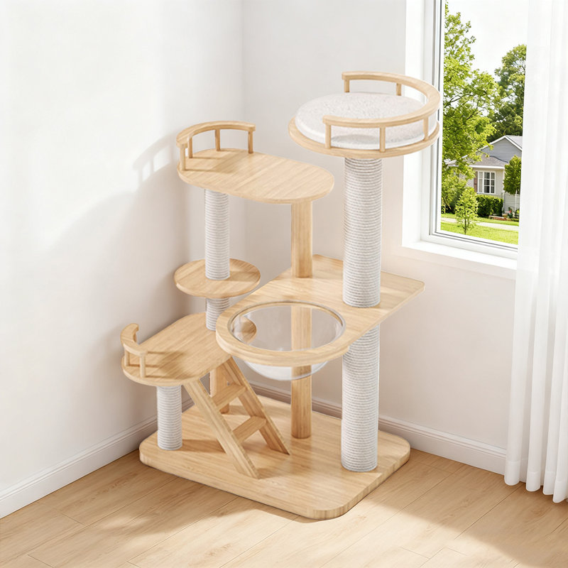 Simple Style Solid Wood Cat Tree