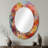 Shatila Orange Red Marbled Dreamscape III - Geometric Decorative Wall Mirror, Orange Mirror, Printed Metal Art-903550396-903550392