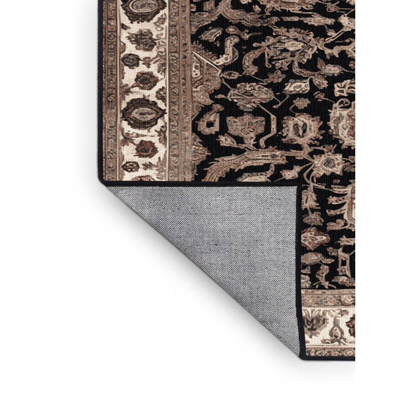 Tapis brun lavable à la machine, Carré 6 pi