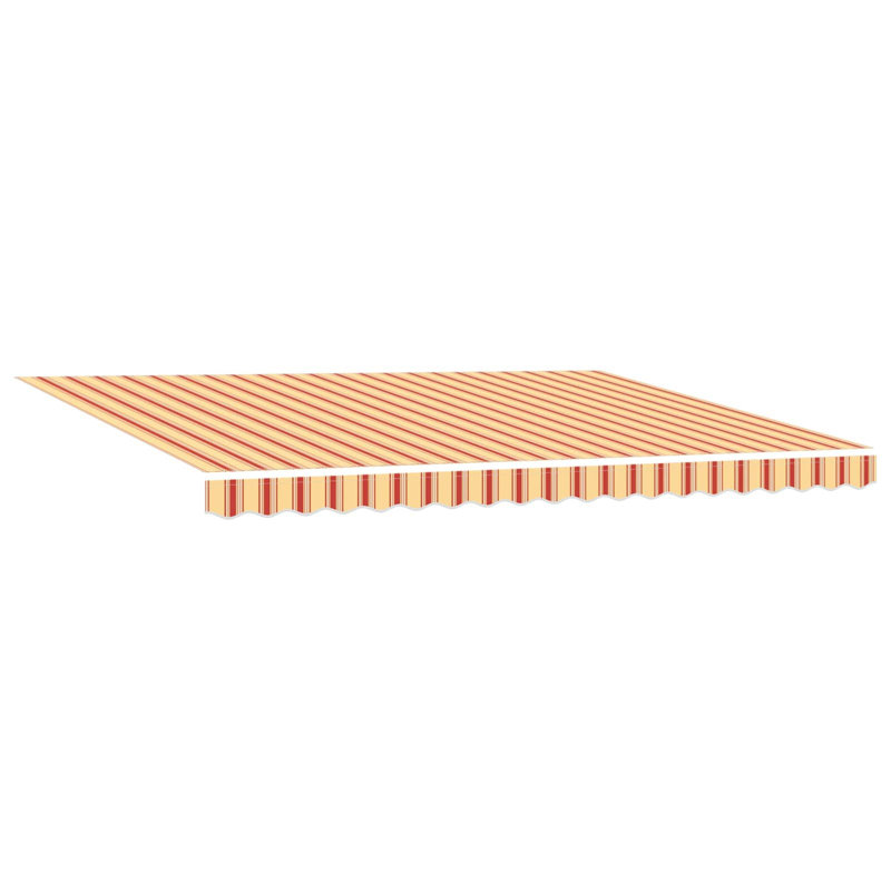 VidaXL Polyester Cover Retractable Patio Awning, Striped, 450cm W x 350cm D, Yellow/Orange/White