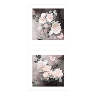 "Noir Roses Collection", art mural encadré pour le salon et la maison par Bluebird Barn