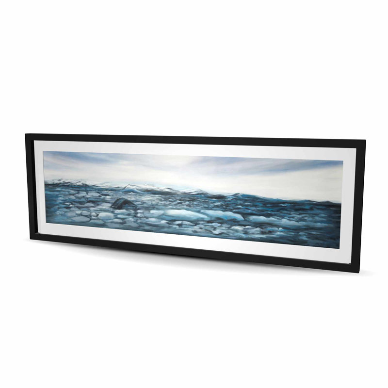 Glaciers en Islande - paysages de neige, reproduction encadrée pour la décoration, Argent argent