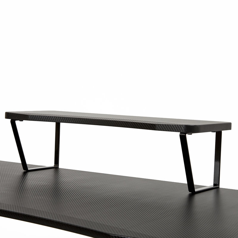 AeroDynamic 46" Black Gaming Desk with Cup Holder & Headphone Hook