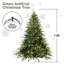 Arbre de Noël artificiel pré-éclairé avec 450 lumières incandescentes chaudes, 2225 pointes, pin articulé en PE + PVC avec branches à mémoire de forme partielle, support en métal pliable pour la décoration des Fêtes-1422366738