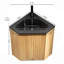 Meuble-lavabo de salle de bain 22 po, meuble-lavabo mural flottant triangulaire rayé avec une porte, lavabo intégré en résine, pré-assemblé