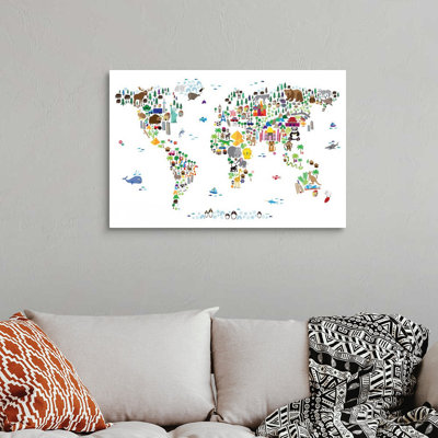'Animal Map of the World Print