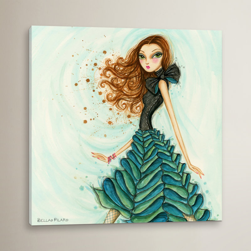 «Glitterati Bows Ruffles», peinture sur toile, H 26 po x l 26 po x P 1,5 po, Toile tendue, Pas de tapis