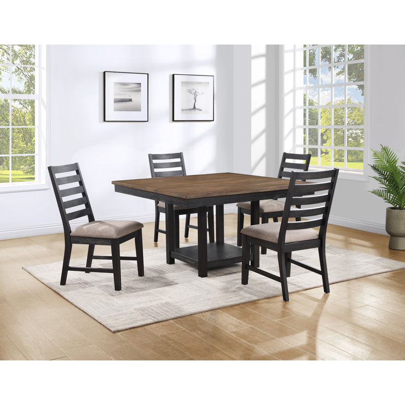 Ensemble de salle à manger Damain, 5 pièces: table, 4 chaises