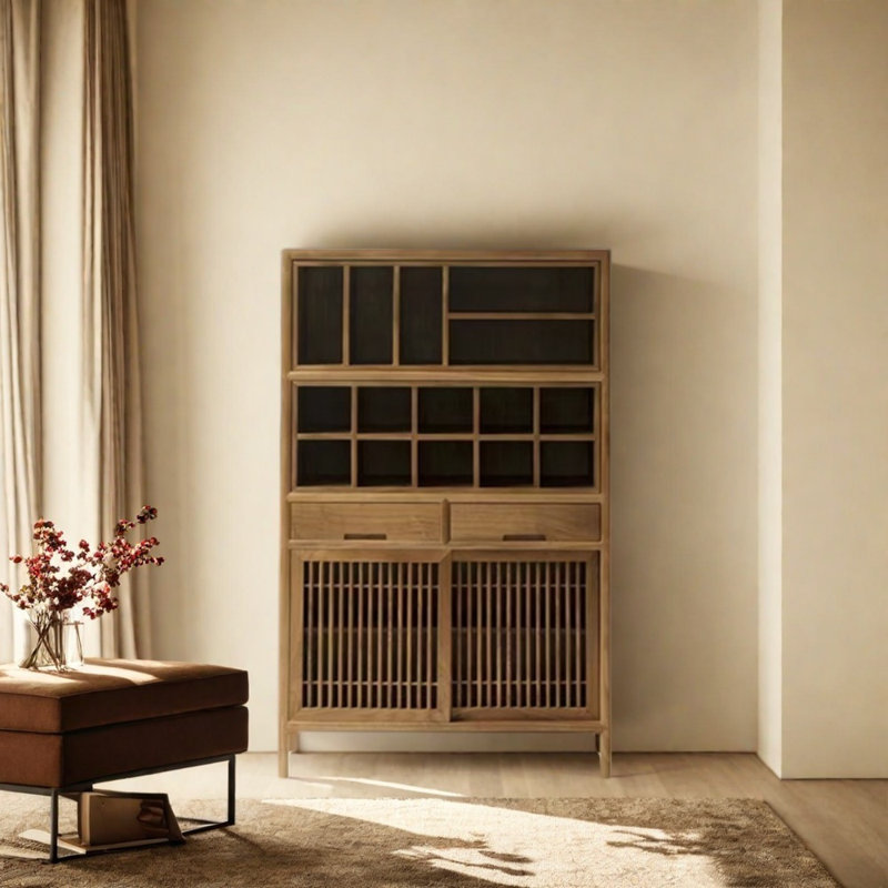 High Quality Solid Wood Retro Style Sideboards, Burlywood