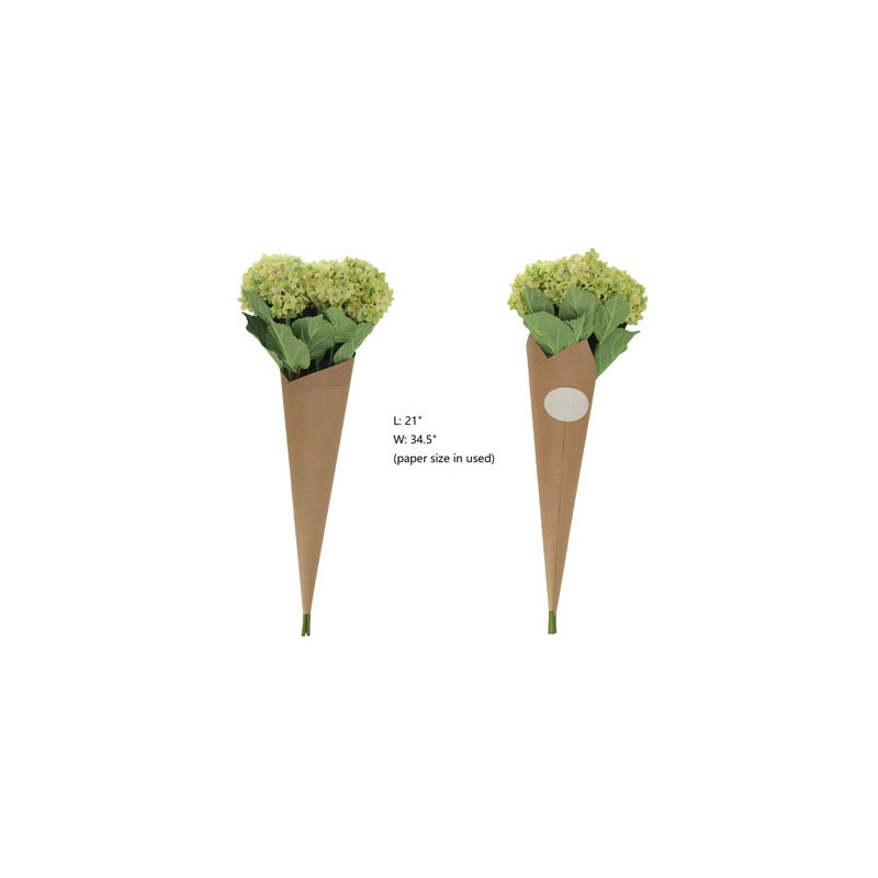 35" Light Green Artificial Hydrangea Stems, Light Green
