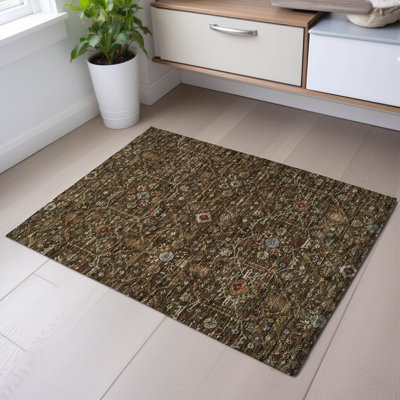 Premium Machine Washable Ducote AMF1130 Global Rug