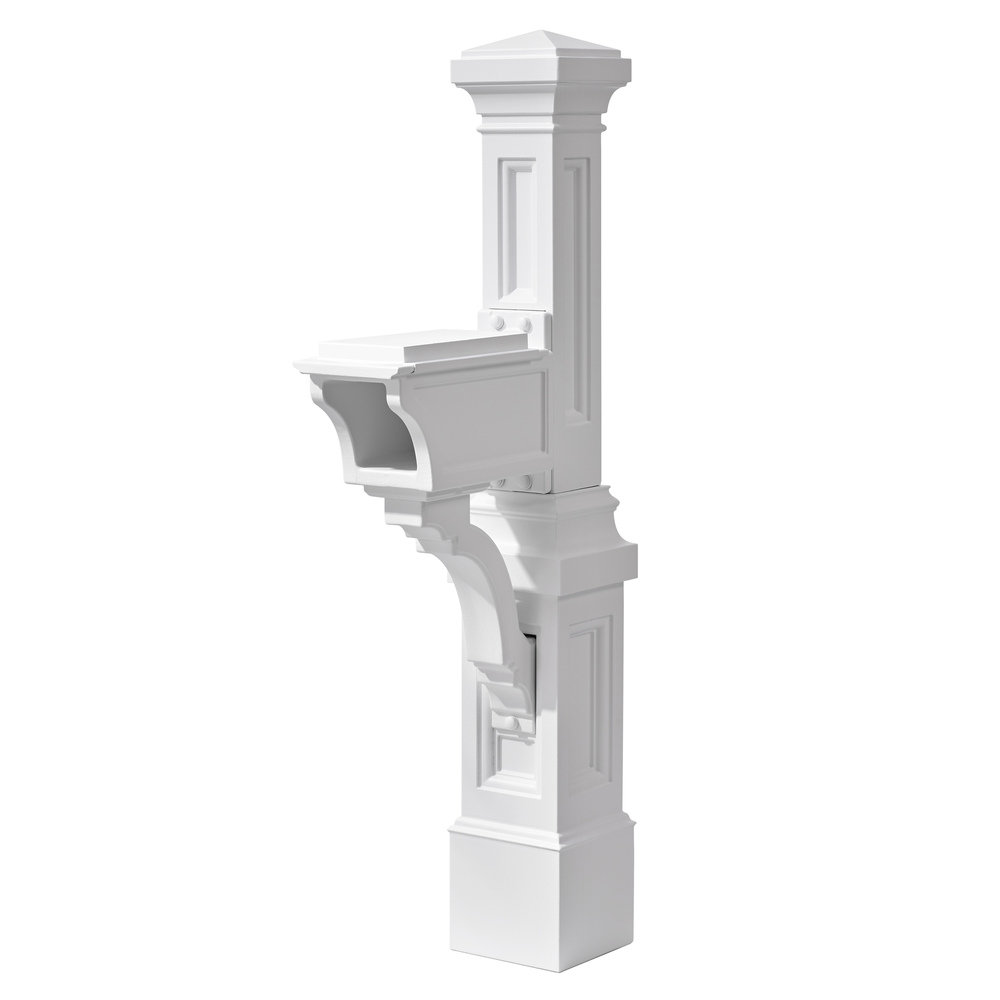 Step2 Classic White Atherton Plastic No Dig Mail Post Cover Step2 