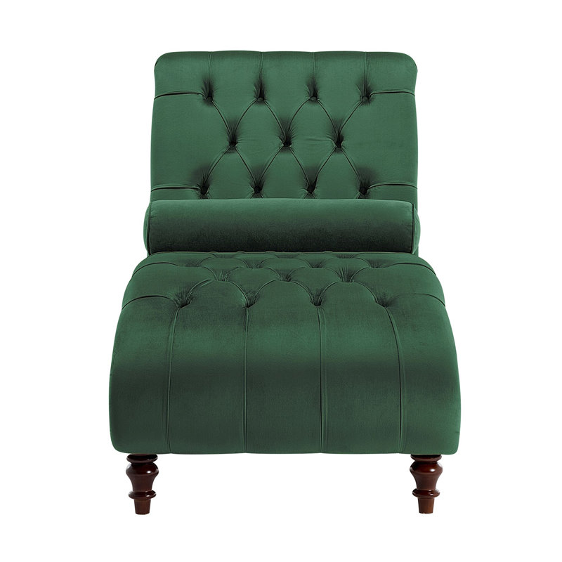 Douglas Upholstered Chaise Lounge, Dark Green