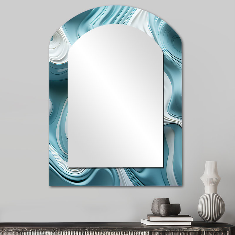 Impressions de carreaux vagues bleues et blanches I - Waves, 34 po x 25 po
