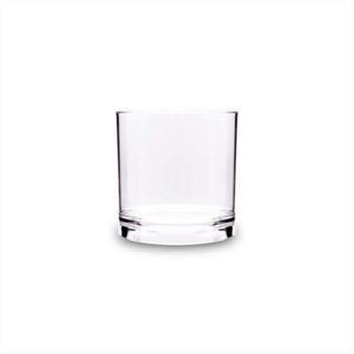 Premium dia.3" h:3" 8 oz. Round Clear Polycarbonate Whisky Glass (Set of 12)