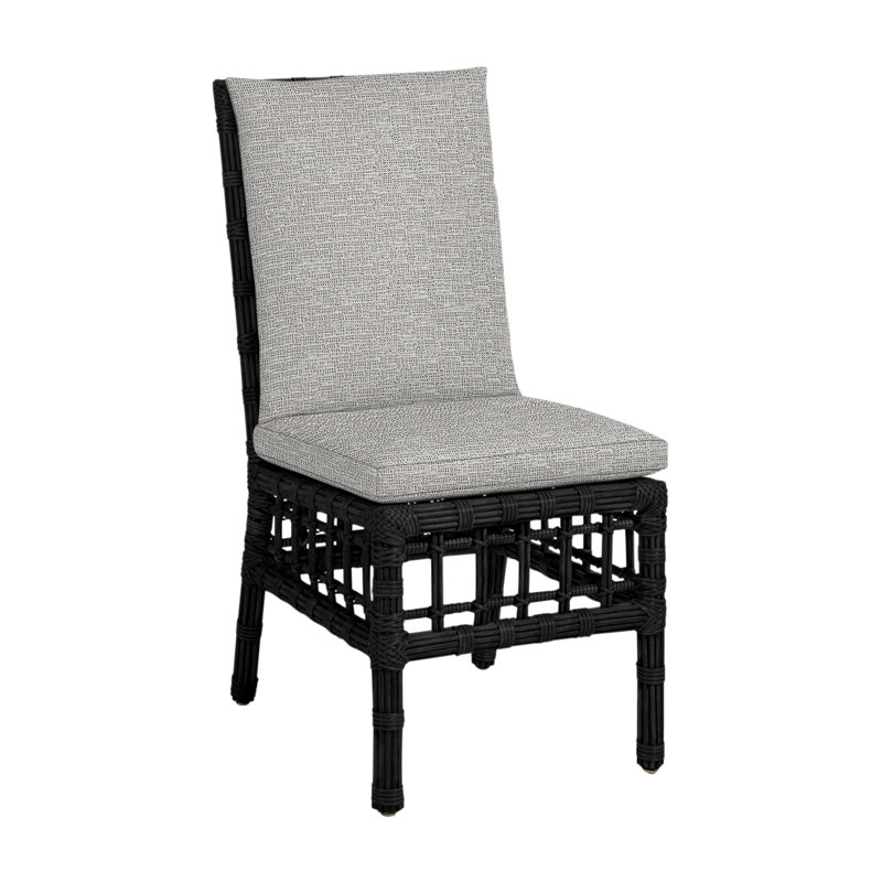 Chaise d'appoint d'extérieur en résine tressée Newport N-Dura, Pas de soudure, Tweed caramel, Onyx