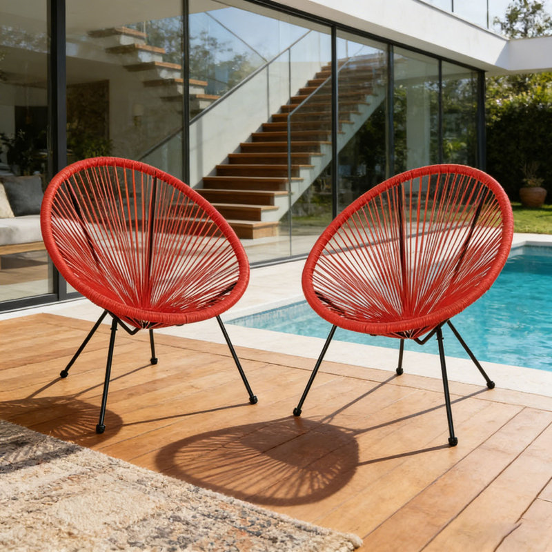 Ensemble de chaise longue de patio, Orange