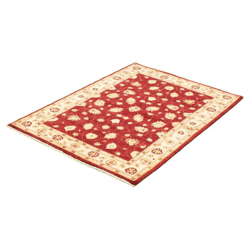 Tapis de bois one-of-kind-noué la 2010 chobi rouge foncé/ivoire 4 pi 9 po x 6 pi 9 po Foulger