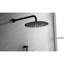 Système de douche au design noir mat. Tête, douche à main, barre coulissante, jets pour le corps. Sensation naturelle. Auto-nettoyant. Fixation murale. Laiton avec de nombreuses options. Douche pluvieuse. Laiton. Fixé