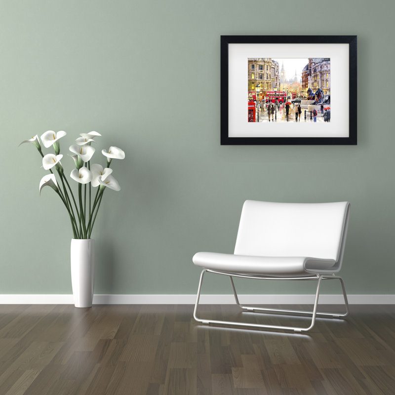 Paysage londonien par le MacGregor studio-impression, Cadre noir, H 11 po x l 14 po x P 0,5 po