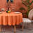 Orange 210 GSM Water & Stain Resistant Round Tablecloth For Circle Table - Solid 48 Inch Table Cloth Cover In Wrinkle Free Durable Washable Polyester Fabric For Wedding, Party, Banquet, Dinner
