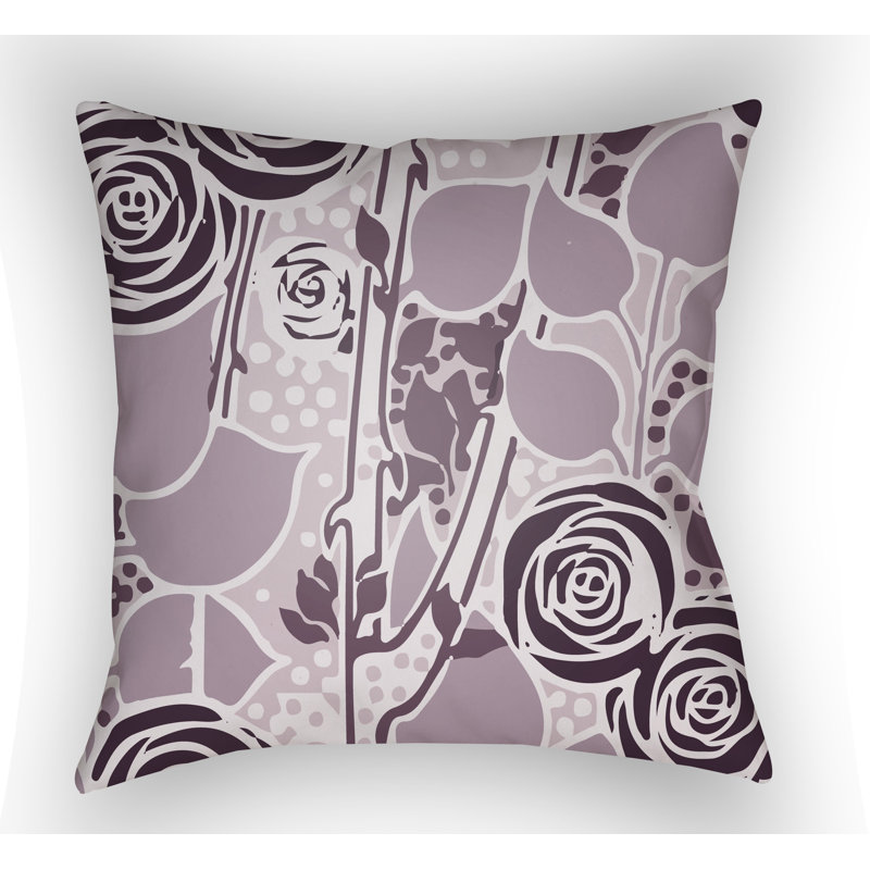 Chinoiserie Floral Floral Throw Pillow, 20" H x 20" W x 4" D, Mauve