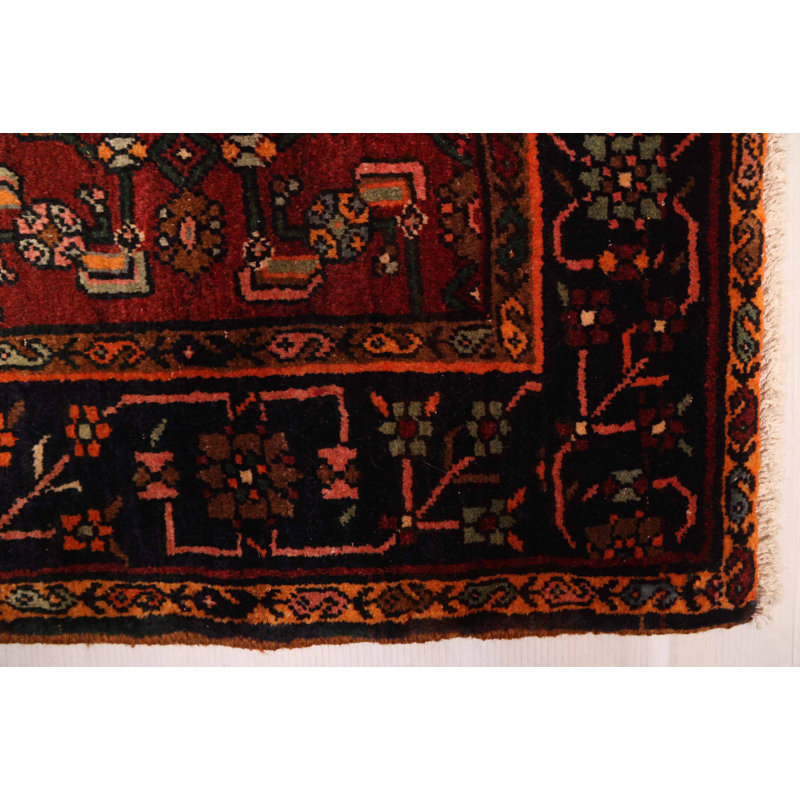 Tapis noir et rouge Konya Anatolian 4 pi 7 po x 8 pi 4 po