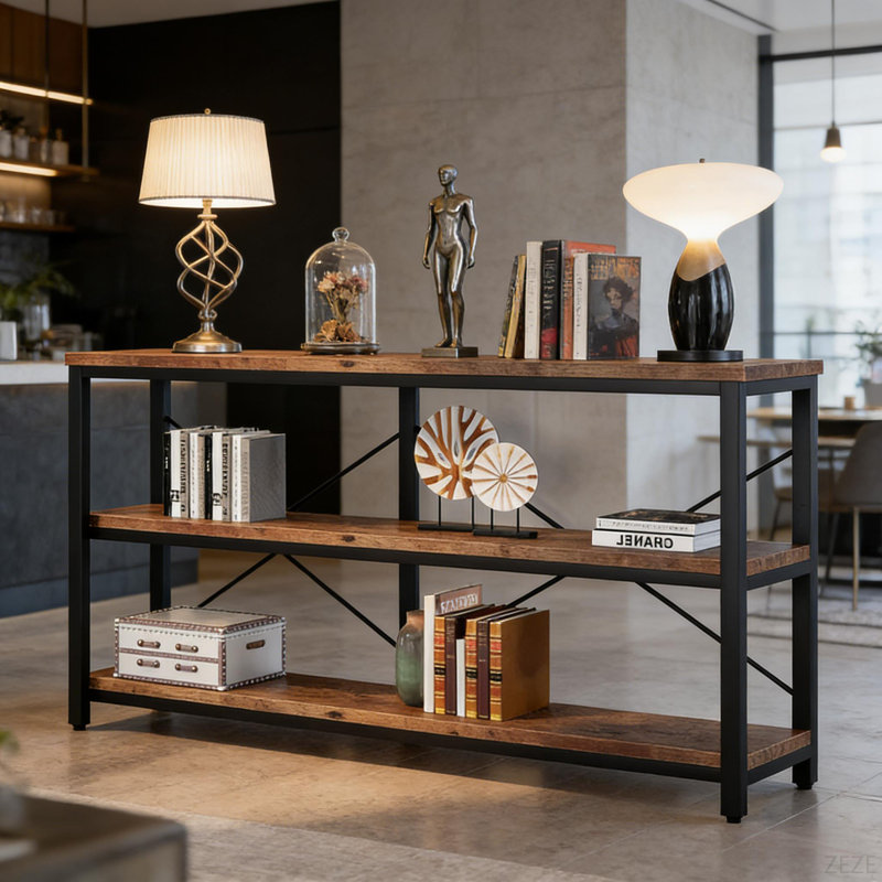 Console Table,3-Tier Hall Storage Shelf,Sofa Table