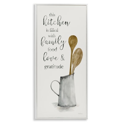 Stupell Industries This Kitchen Family Phrase By Carol Robinson Single Picture Frame Print On Wood In Coastal White Framed Giclee