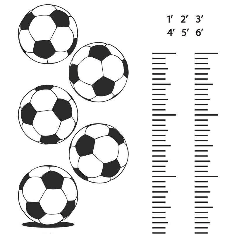 Décalcomanie murale graphique de croissance foot, Noir
