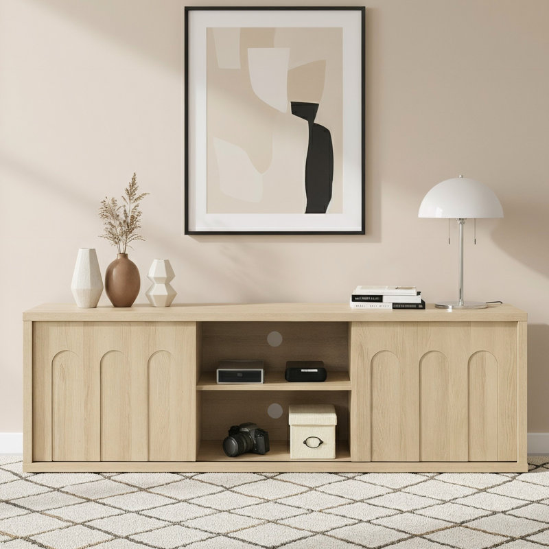 Abdullah 67.7" W Mid Century Modern TV Stand with Storage and Shelves to fit up to 75" TVs
