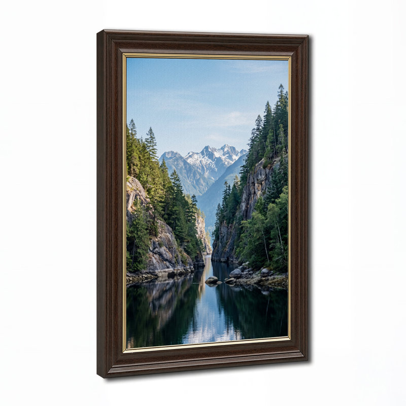 Art mural sur toile Reflection River and Snowy Mountain Peaks, H 24 po x l 16 po