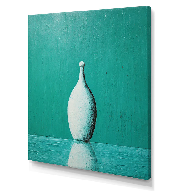 Tenpin turquoise sur toile, Toile tendue, 32" H x 24" W