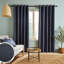 Yarn Dyed Cotton Chambray Curtains Two Panels-71482845-71482846