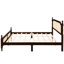Très grand lit avec tête de lit et base en bois de pin, abat-jour et construction robuste