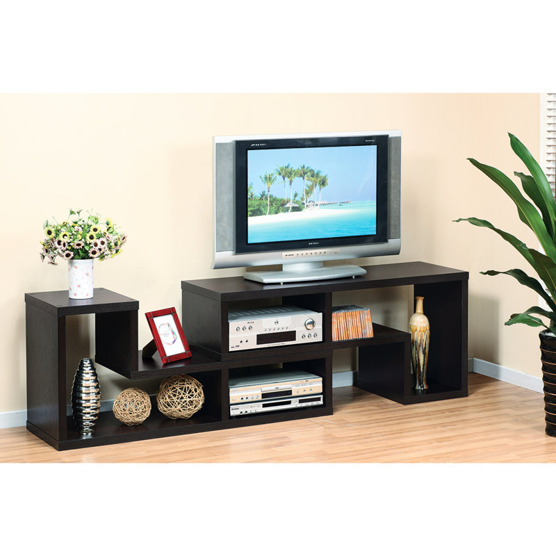 Meuble télé extensible en forme de L pour meuble télé deux pièces rouge cacao espresso couleur cappuccino