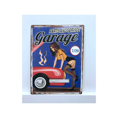 Décoration murale en métal 24/7 en métal service garage