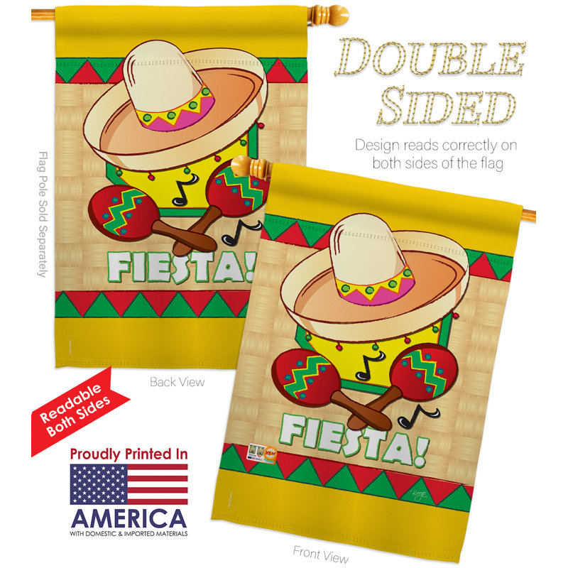Double Sided 40'' H x 28'' W Polyester Birthday Flag Set