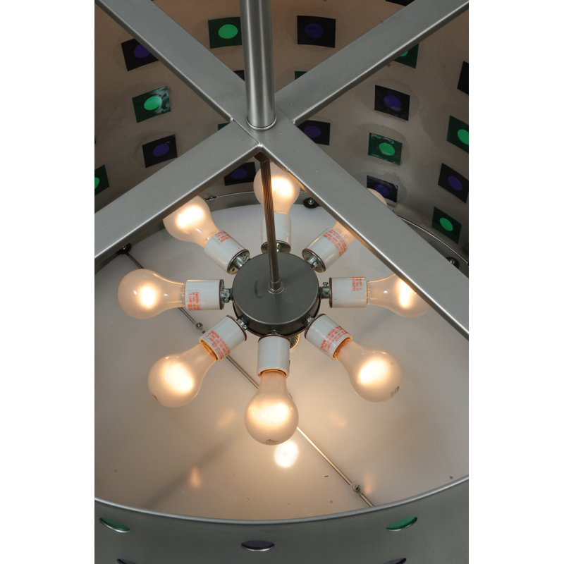 Lustre tambour 9 lumières à abat-jour Jelli