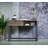 Rustic Oak And Black Writing Desk With Drawer And Shelf