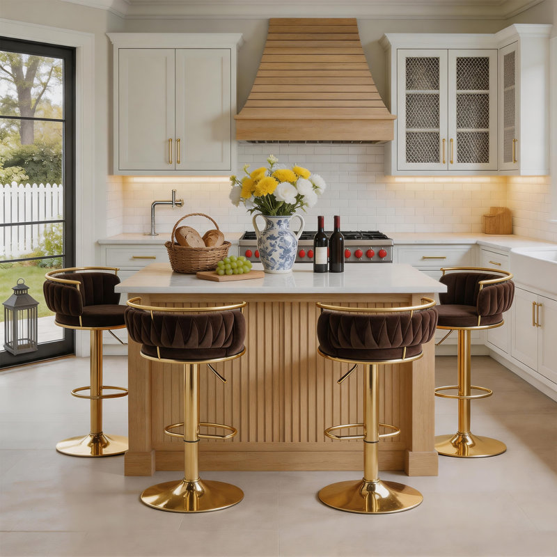 Tabouret de bar Christal, Or, Café