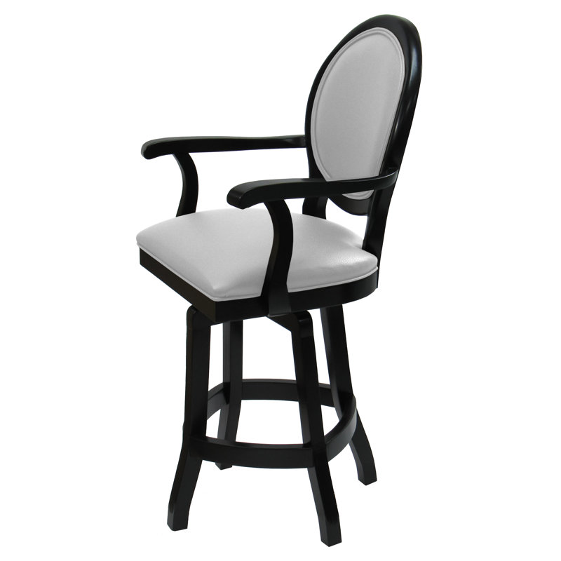 Tabouret de bar et de comptoir Farald, Tabouret de comptoir (siège d'une hauteur de 26 p, Blanc
