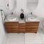 Meuble-lavabo autoportant double 60 po avec comptoir en céramique Amerique