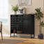 Élégante armoire de porte tissée avec un design arqué, des tablettes réglables multicouches et des pieds en métal pour la cuisine et les espaces de vie-283094057