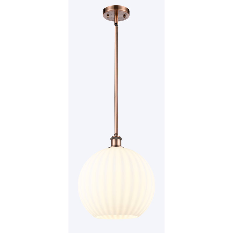 Luminaire suspendu 1 lumière Sabanc, Cuivre antique, H 13,5 po x l 12 po x P 12 po