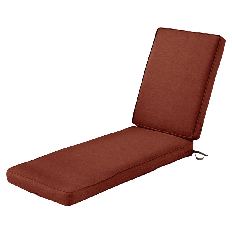Ayvion Water-Resistant Patio Chais Lounge Cushion, 3" H x 26" W x 80" D, Heather Henna