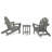 POLYWOOD Classic Adirondack 3 Piece Seating Group-980115819