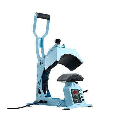 Machine à presser la chaleur avec chapeau bleu clair avec 2 plateaux interchangeables et une tablette intermédiaire, contrôle numérique précis de la température et du temps pour le VHT et la sublimation