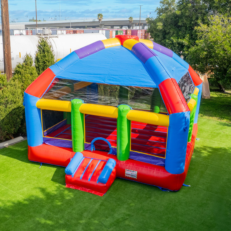 Maison gonflable gonflable XJUMP 20 pi x 20 pi Grand Party Dome gonflable - 16 pi de hauteur en vinyle PVC 15 oz robuste avec panier de basketball et souffleur - Maison de saut de qualité intérieure et extérieure pour enfants et adultes
